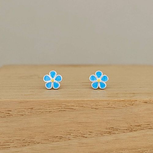 Sterling Silver Blue Enamel...