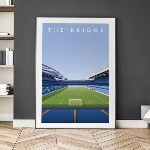Chelsea, Stamford Bridge, retro art design print poster