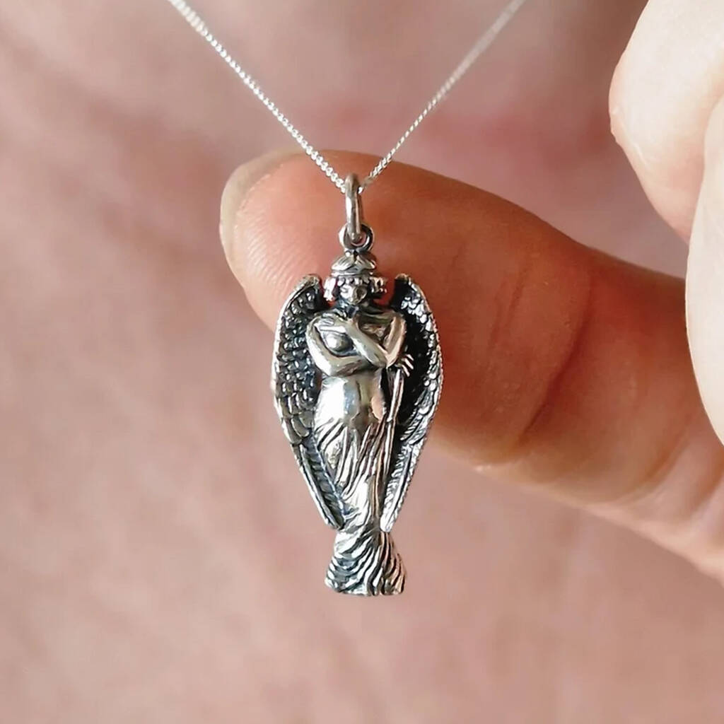 Guardian Angel Wings Necklace - Silver - Gothic Necklaces | GothReal