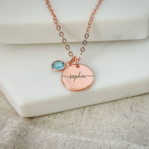 Rose Gold Plated Engraved...