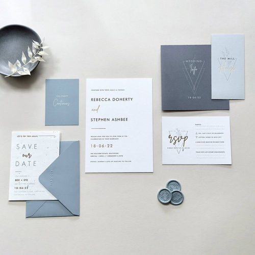 Dusty Blue Wedding Invite...