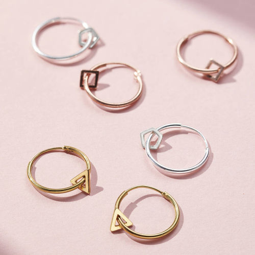 Geometric Hoop Earrings,...