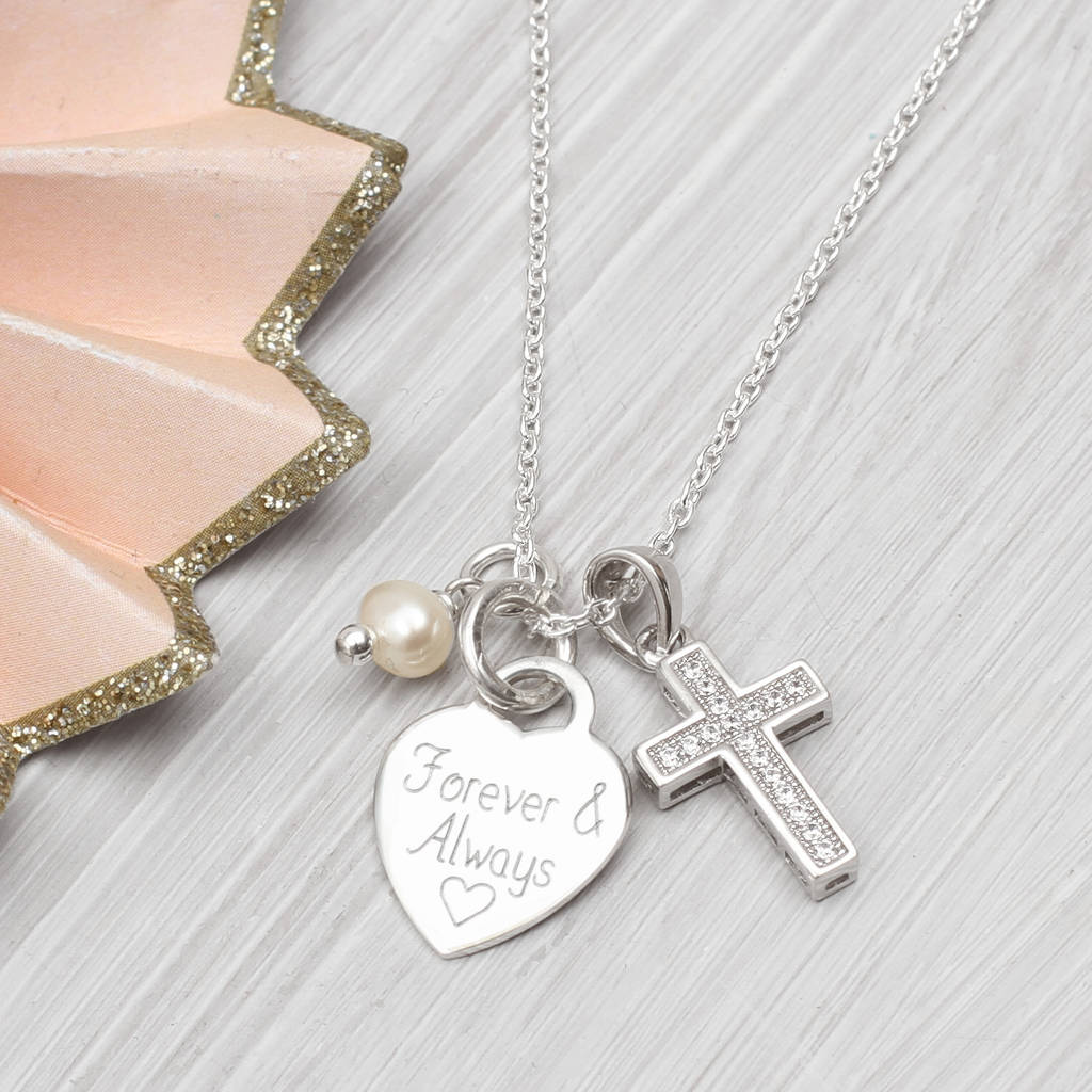 Personalised sale cross necklace