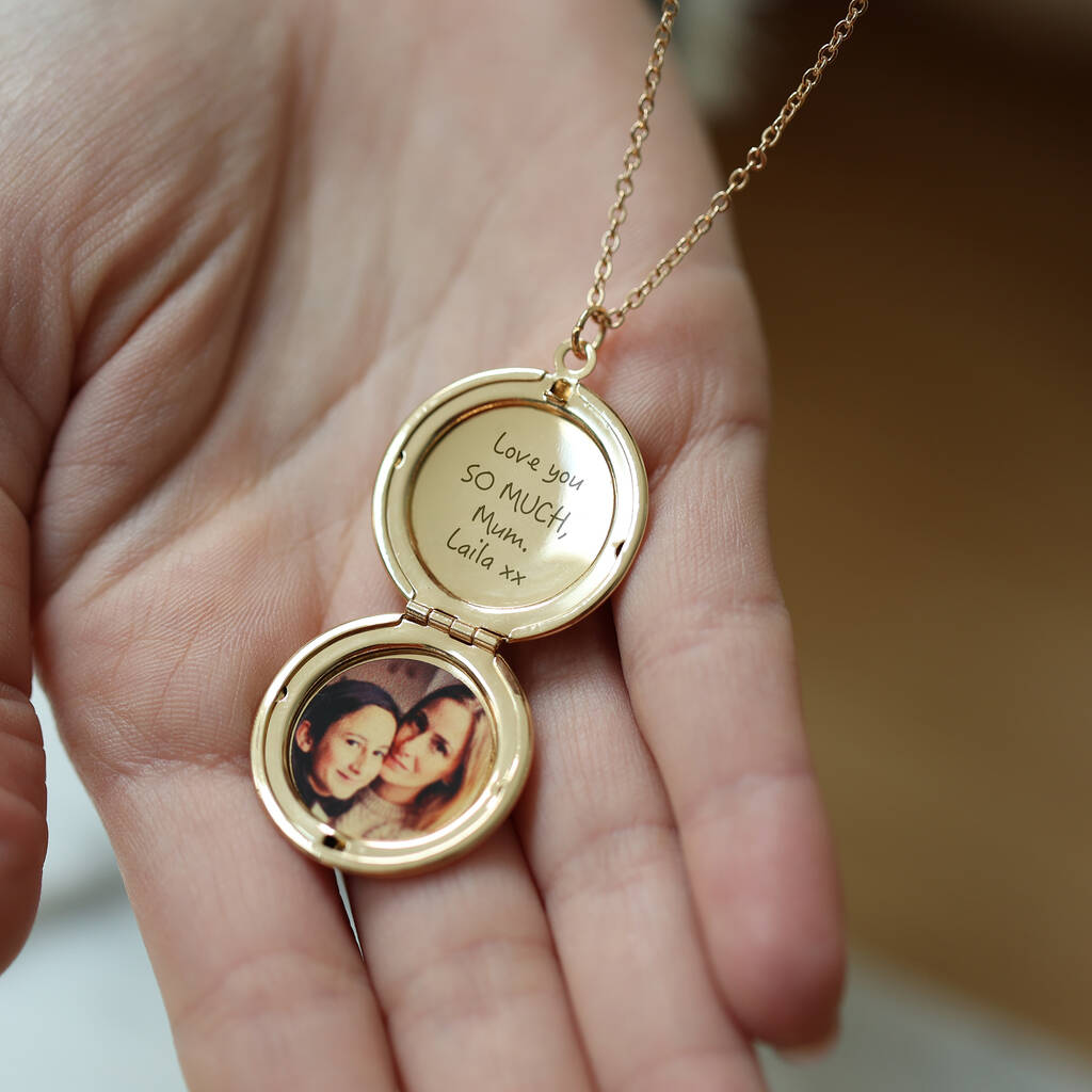 Fingerprint Mandala Locket Necklace | Silver & Gold Personalised Jewellery  - Hold upon Heart