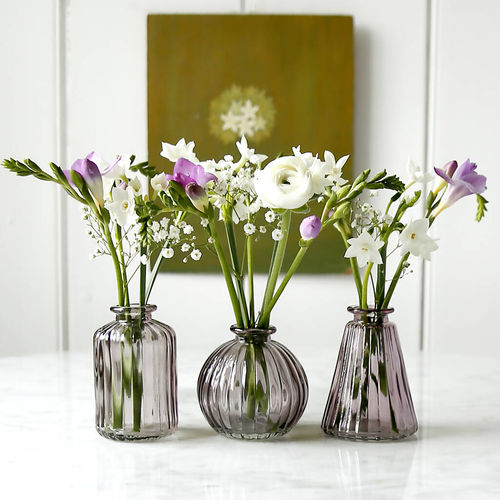 Amethyst Glass Bud Vase Set...