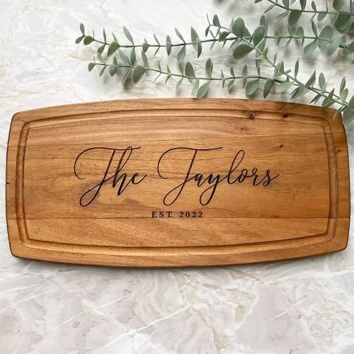 Engraved Couples Chopping Board Surname Gift
