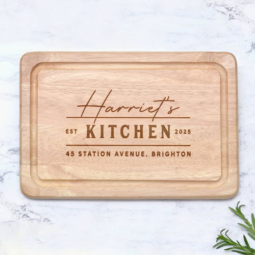Personalised Engraved Wooden Chopping Board, Brown
