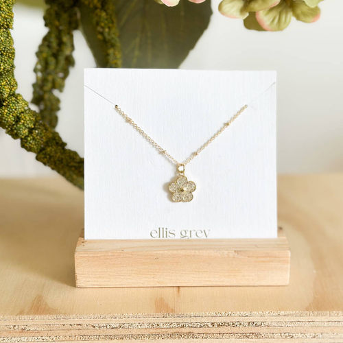 18k Gold Plated Cz Flower...