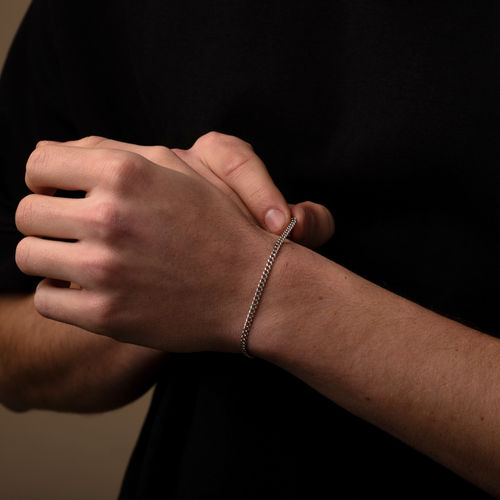 Silver 3mm Curb Link Chain...