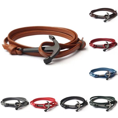 Leather Wrap Anchor Bracelet