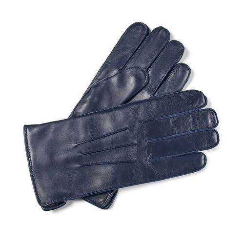 Aspinal of London Men's Navy Blue Nappa Leather Cashmere Lined Gloves