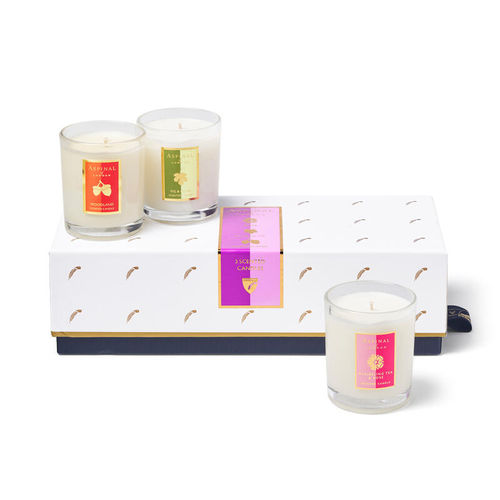 Aspinal of London Cream Scented Candle Trio in Spice, Rose & Fig Olive