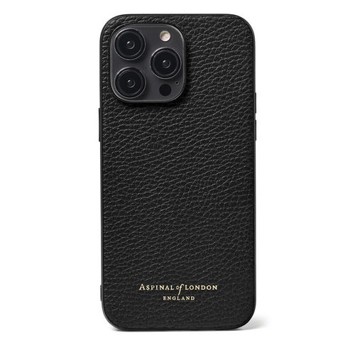 Aspinal of London Iphone 14 Pro Max Case in Black Pebble