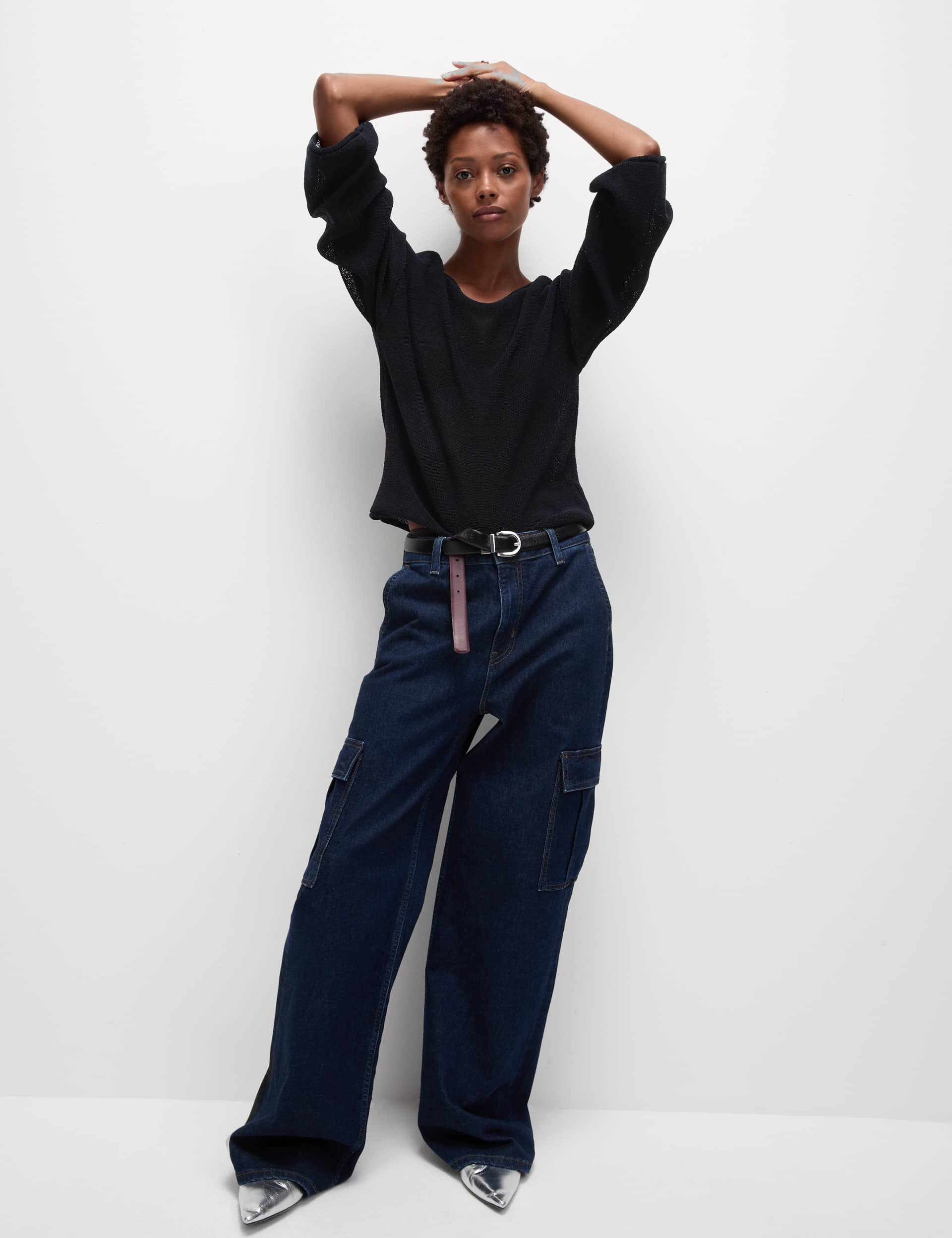 M&s navy jumper discount