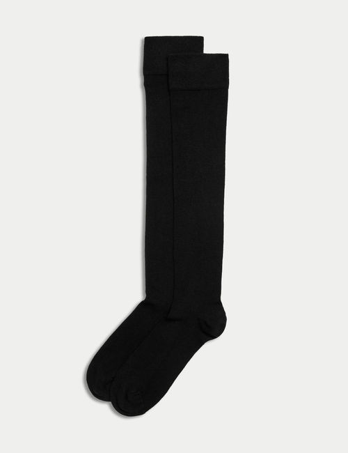 M&S Women's 2pk Thermal Heatgen™ Seamless Toes Knee High Socks - 6-8 - Black, Black