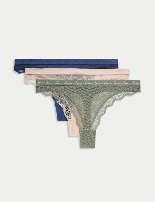 M&S Women's 3pk Mesh & Lace...