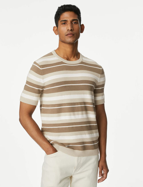 M&S Men's Cotton Rich Striped...