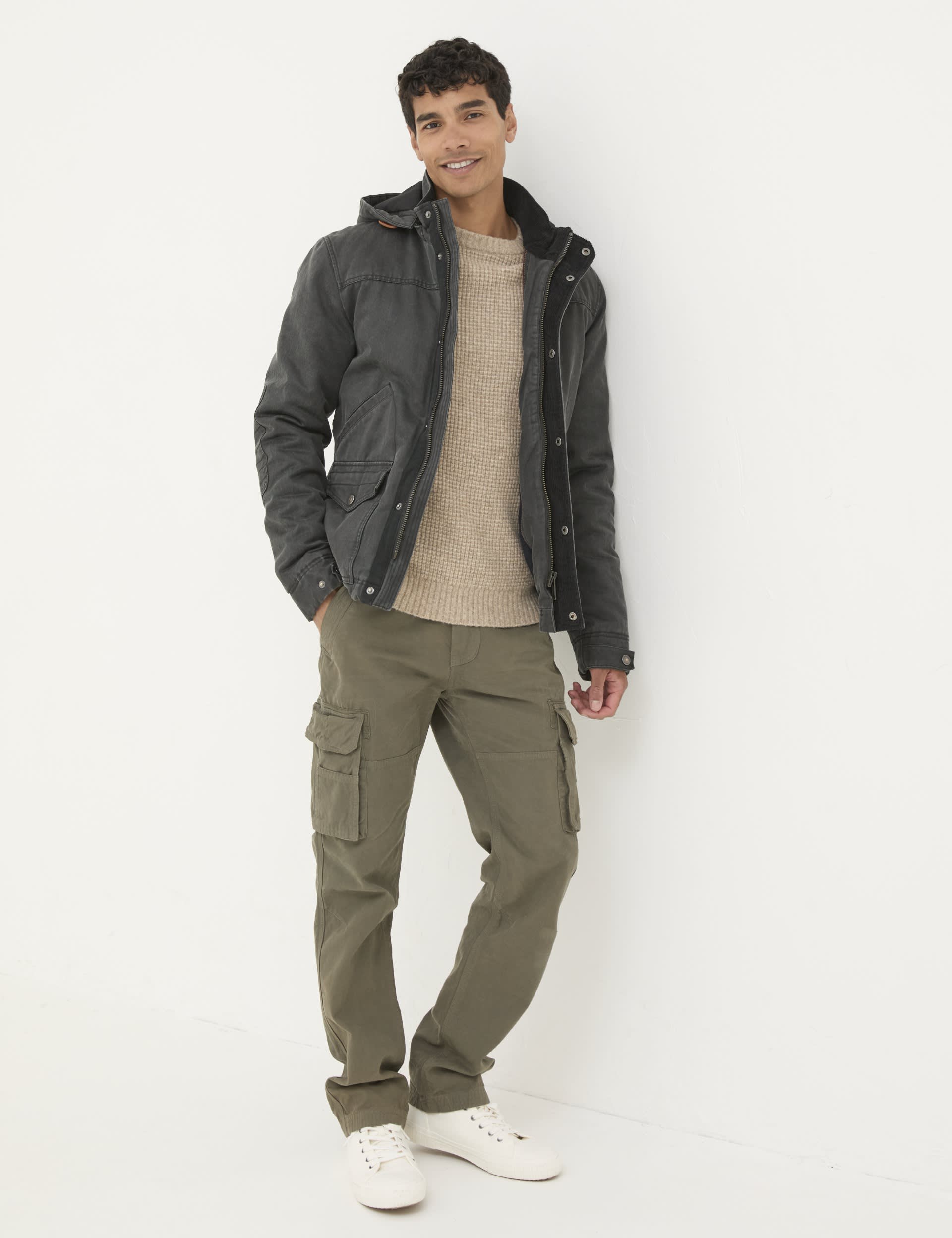 Hooded utility jacket sales