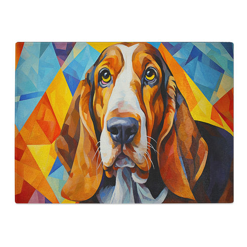 Basset Hound Geometric Glass...