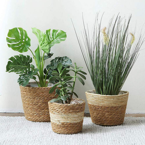 3Pcs Seagrass Planter Basket,...