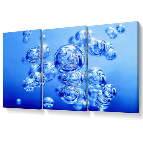 Liquid Blue Bubbles Canvas 3...