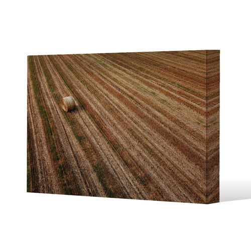 Aerial view of hay bale...