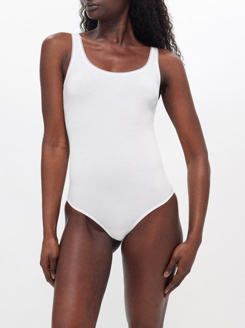 Buy Wolford Jamaika Thong bodysuit with round neck in white at the