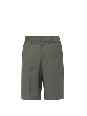 Jacquemus - Marin Mid-rise Wool-twill Shorts - Mens - Green