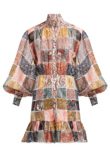 Zimmermann - Ninety-six Patchwork-print Shirtdress - Womens - Multi