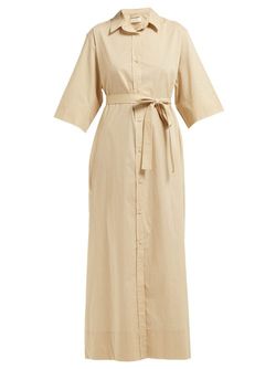 Matteau - The Shirt Cotton-poplin Maxi Dress - Womens - Beige