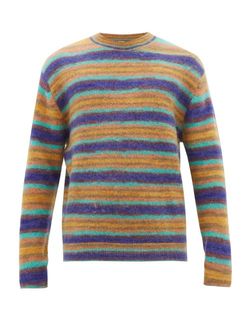 Acne Studios - Nosti Striped Crew-neck Sweater - Mens - Blue Multi