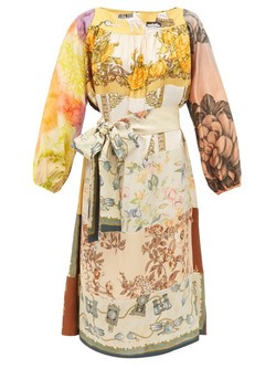 Rianna + Nina - Vintage Patchwork-print Silk Dress - Womens - Multi