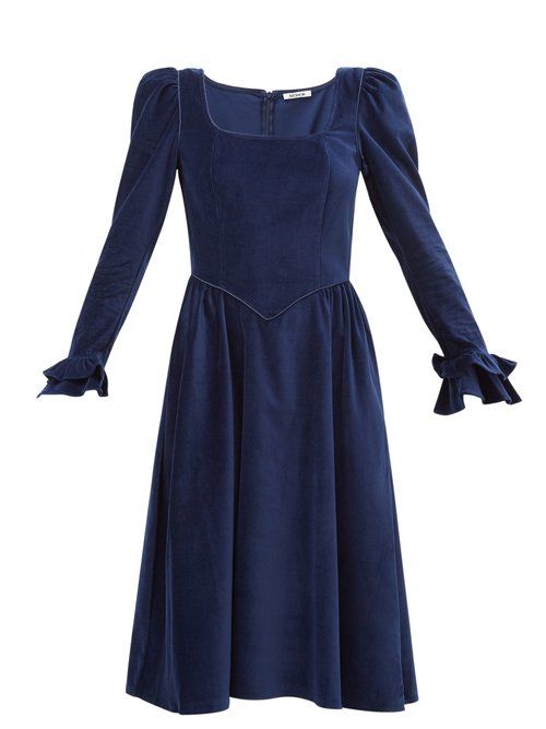 womens navy velvet dress