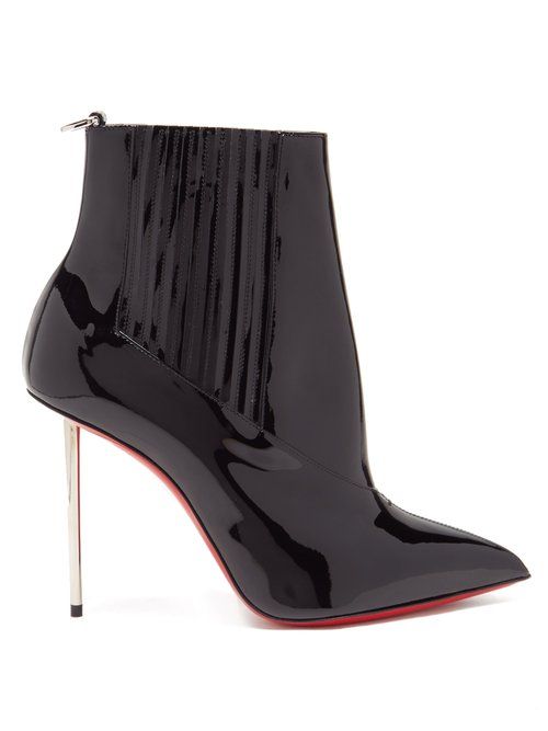 Christian Louboutin Pavleta Black Canvas And Leather Boots New