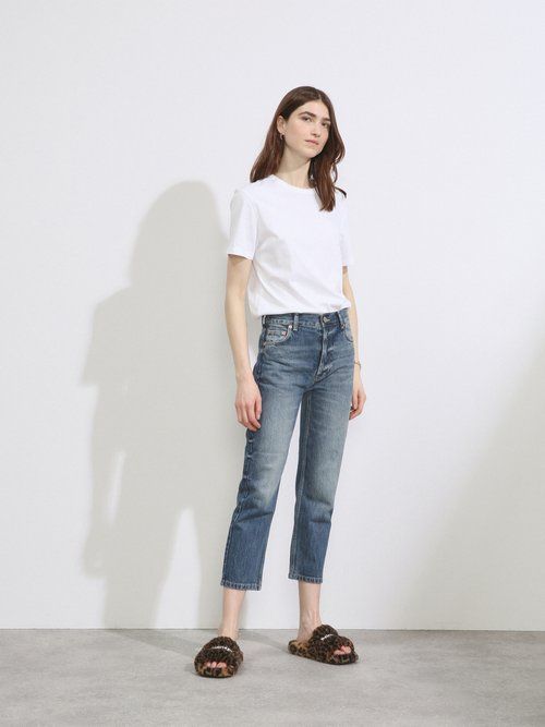 Grey Carrot cropped organic-cotton jeans, Raey