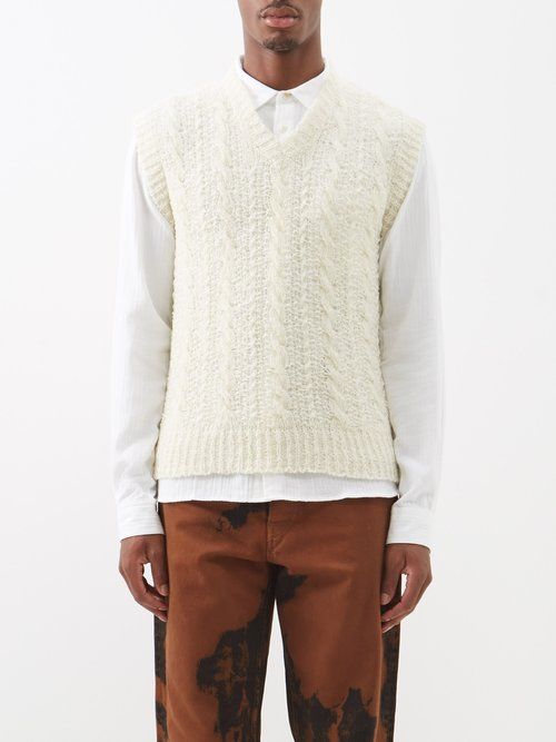 Our Legacy - Cable-knit Sweater Vest - Mens - White | Compare | Grazia