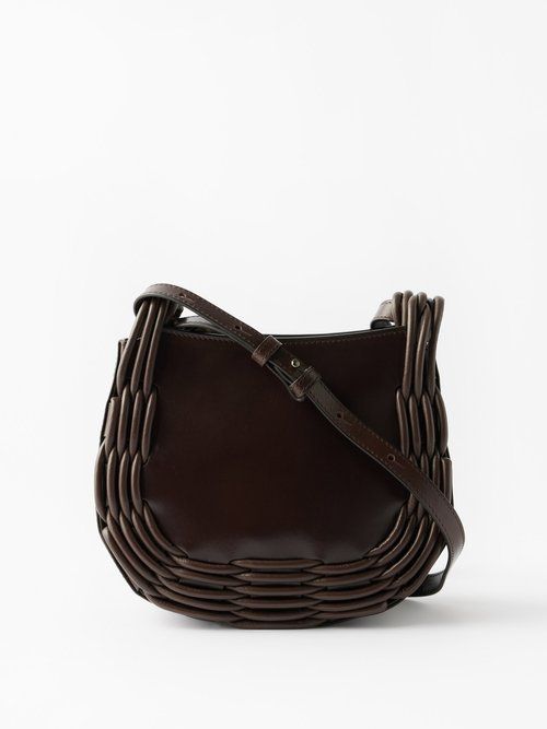 Sinia woven-panel leather cross-body bag | Hereu