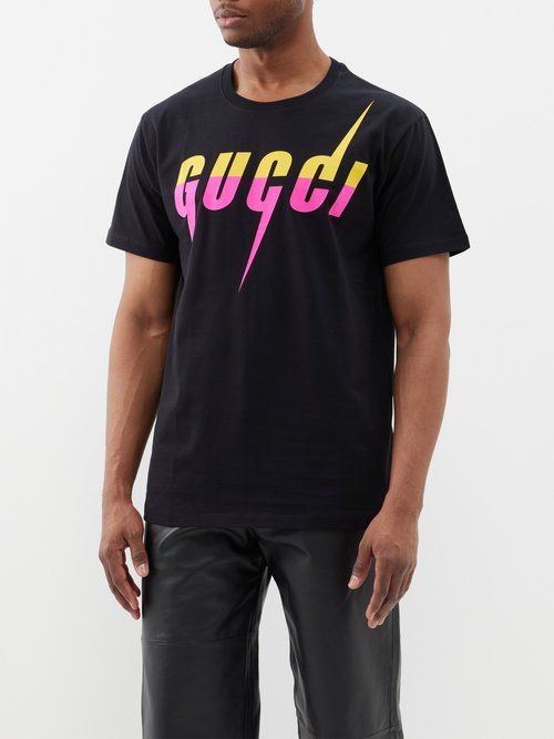 Logo print cotton jersey t-shirt - Gucci - Men