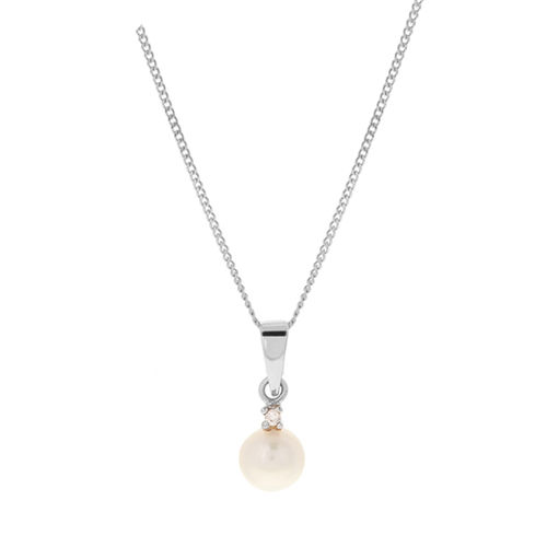 9ct White Gold Pearl Pendant