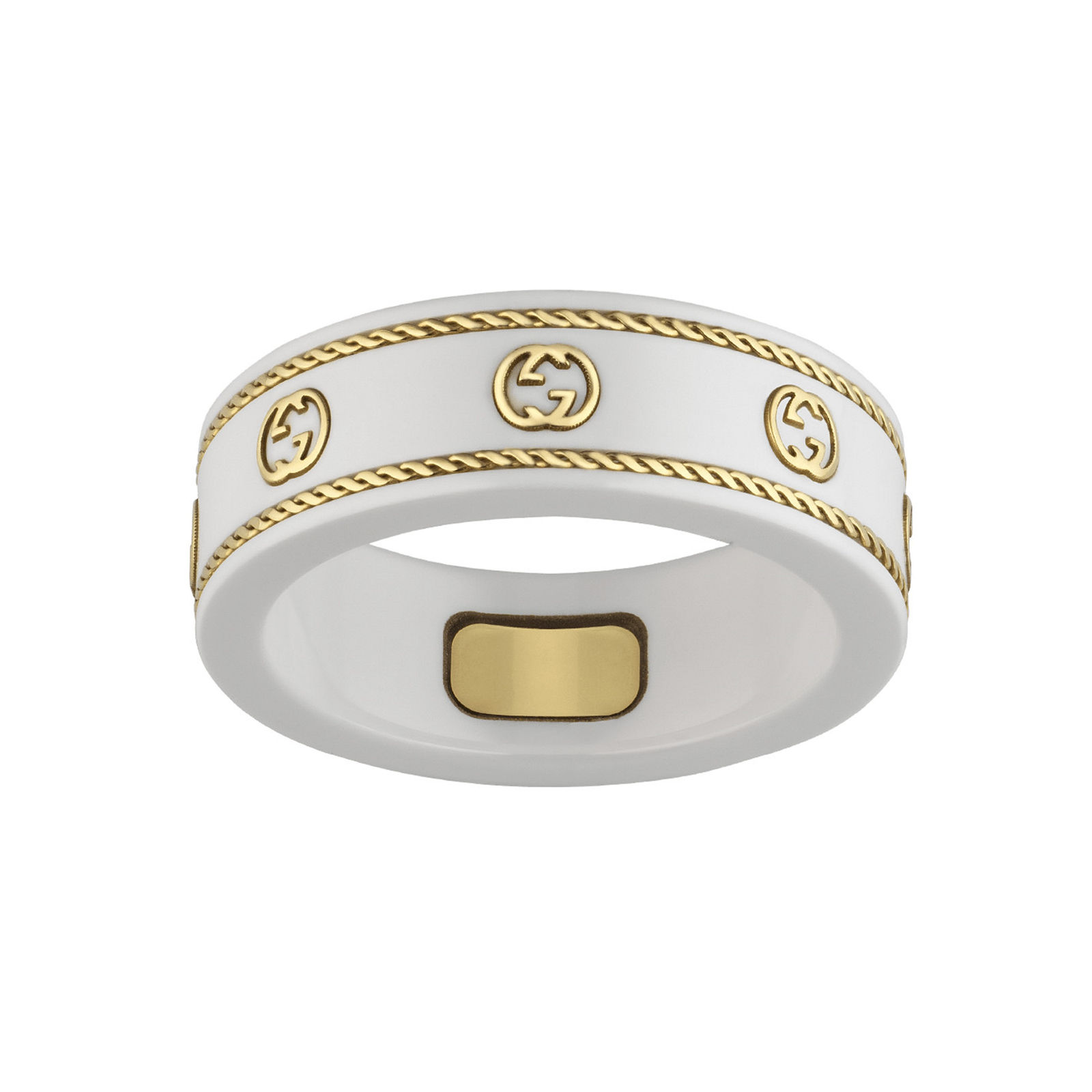 Gucci Icon 18ct Yellow Gold Interlocking G Ring Ring Size L