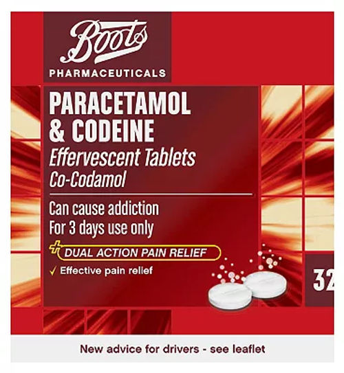 Boots Pharmaceuticals Paracetamol & Codeine - Effervescent Tablets (Co-Codamol) | Compare | Buchanan