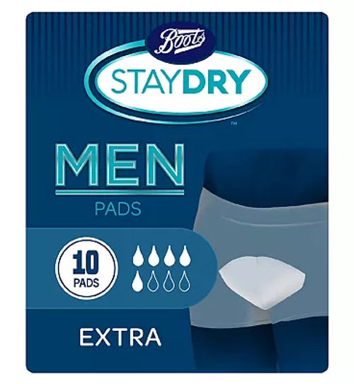 Boots Pharmaceuticals Staydry For Men Extra (10 Pads), £4.30