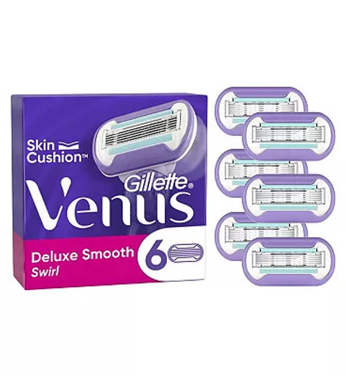 Venus Deluxe Smooth Swirl Razor Blades, 6 pack