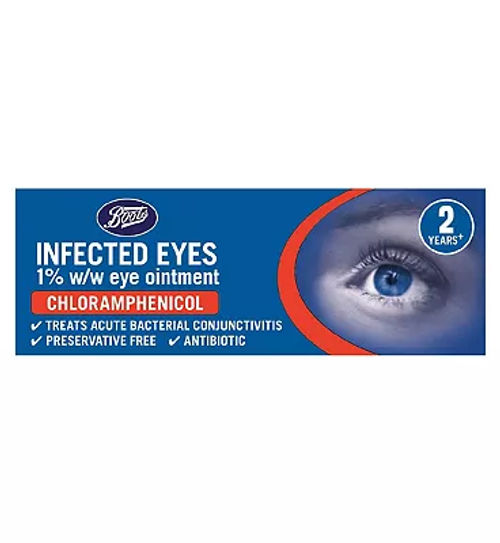Boots Infected Eyes 1% w/w Eye Ointment CHLORAMPHENICOL | Compare | Brent  Cross