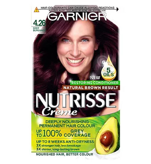 Garnier Nutrisse 4.26 Deep Burgundy Red Permanent Hair Dye, Compare