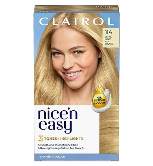 Clairol Nice'n Easy Crme Oil Infused Permanent Hair Dye 11A Ultra Light Ash Blonde 177ml