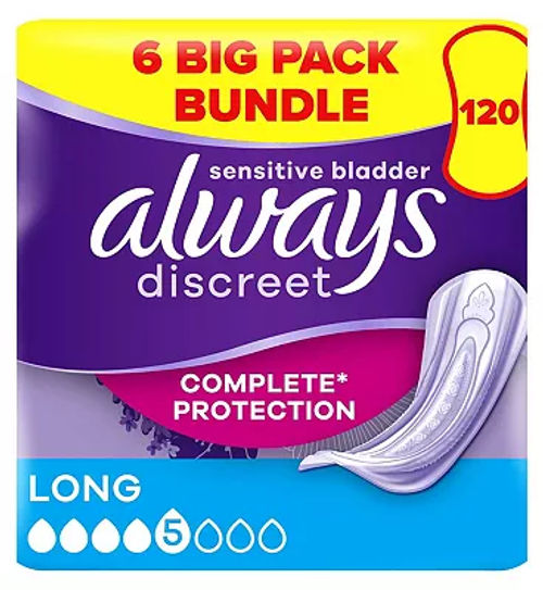 Always Discreet Incontinence Liners Long+ For Sensitive Bladder x20