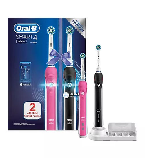 paars Gemoedsrust applaus Oral-B Smart 4 4900 Electric Toothbrush Duo Pack, 2 Handles | £100.00 |  Bullring