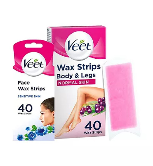 Veet Cold Wax Face Strips 40s & Veet EasyGrip Leg Wax Strip 40s bundle |  £ | One New Change