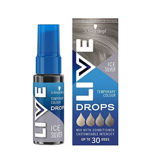 Schwarzkopf LIVE Colour Drops Semi-permanent Silver Hair Dye Ice Silver 30ml | Compare | Union Square Aberdeen Shopping Centre Schwarzkopf LIVE Colour Drops Semi-permanent Silver Hair Dye Ice Silver 30ml | Compare | Union Square Aberdeen Shopping Centre